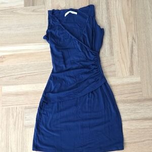 SUSANA MONACO Elegant Navy Blue Wrap Dress Small